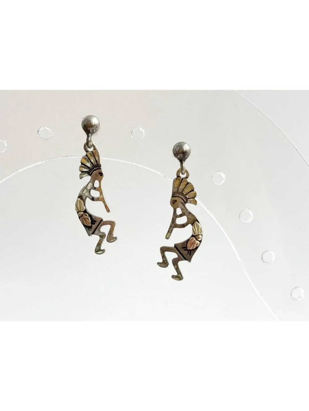 Wheeler Manufacturing SW Kokopelli Deity Vintage Sterling Silver 925 Earrings